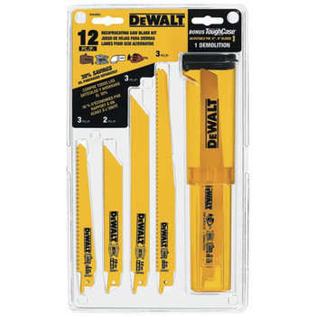RECIPROCATING SAW ACCESSORIES | Dewalt 12-Piece Reciprocating Saw Blade Set with Telescoping Case - DW4892