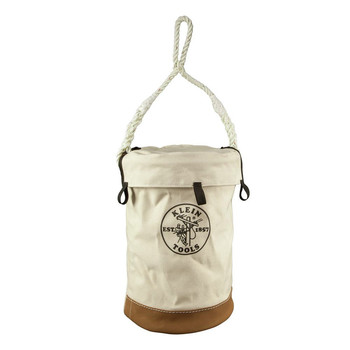 CASES AND BAGS | Klein Tools 12 in. Leather Bottom Canvas Bucket with Top - 5104VT