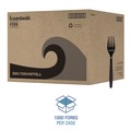  | Boardwalk BWKFORKHWPPBLA Heavyweight Polypropylene Plastic Fork Cutlery - Black (1000/Carton) image number 3