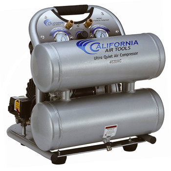 AIR TOOLS AND EQUIPMENT | California Air Tools 4620AC 2 HP 4.6 Gallon Ultra Quiet and Oil-Free Aluminum Tank Twin Stack Air Compressor - CAT-4620AC