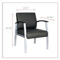  | Alera ALEML2319 MetaLounge Series 24.6 in. x 26.96 in. x 33.46 in. Mid-Back Guest Chair - Black Seat/Silver Base image number 6