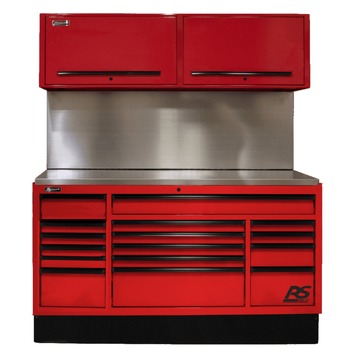 CABINETS | Homak 72 in. CTS Conversion Kit with Solid Backsplash - Red - RDCTS72003