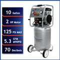 Portable Air Compressors | California Air Tools 10020C 2 HP 10 Gallon Ultra Quiet and Oil-Free Steel Tank Dolly Air Compressor image number 7