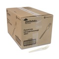  | Pactiv Corp. YPSMFTEC EarthChoice PSM Heavyweight Plastic Cutlery Fork - Tan (1000/Carton) image number 3