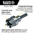 Hole Saws | Klein Tools 31856 1-1/8 in. Carbide Hole Cutter image number 6