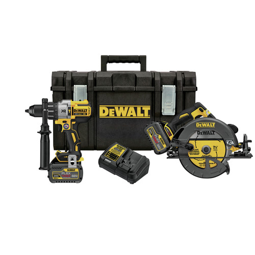 Combo Kits | Factory Reconditioned Dewalt DCKTS293T2R 60V FLEXVOLT Brushless Lithium-Ion Cordless 1/2 in. Hammer Drill / 7-1/4 in. Circular Saw Combo Kit with TOUGHSYSTEM (6 Ah) image number 0