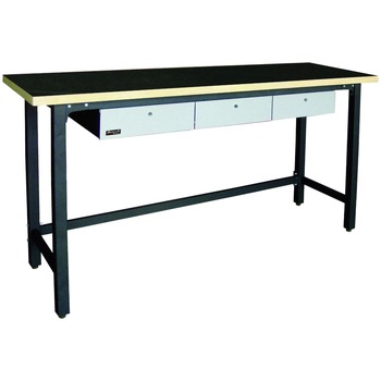 WORKBENCHES | Homak 79 in. Steel Workbench with 3 Drawers and Wood Top - GS00579030
