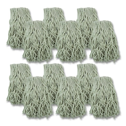 Boardwalk 16 oz. Cut-End Banded Cotton Banded Mop Head - White (12/Carton) - BWKCM20016