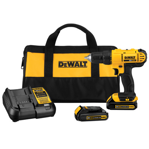 Dewalt DCD771C2 20V MAX Brushed Lithium-Ion 1-2 in. Cordless Compact Drill  Driver Kit with 2 Batteries (1.3 Ah)