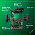 Plunge Base Routers | Metabo HPT M3612DAM MultiVolt 36V Brushless Lithium-Ion Cordless Plunge Router Kit (2.5 Ah) image number 3