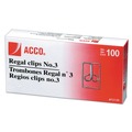  | ACCO A7072130C No. 3 Smooth Regal Clips - Silver (100/Box) image number 2