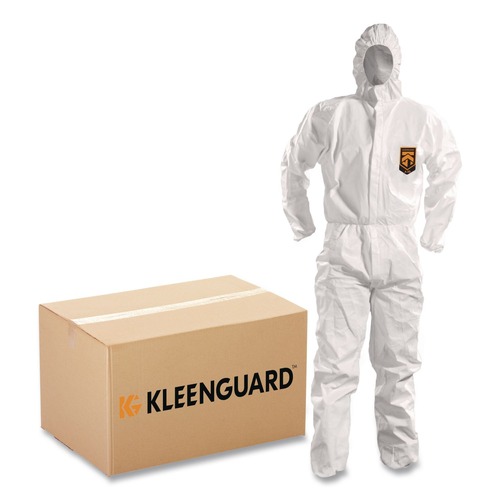 Safety Equipment | KleenGuard 51928 A50 Breathable Splash and Particle Protection Hooded Coveralls - 2X-Large, White (25/Carton) image number 0