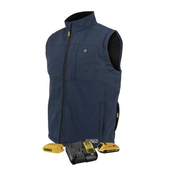 CLOTHING AND GEAR | Dewalt Men's Heated Soft Shell Vest with Sherpa Lining - Extra Large, Navy - DCHV089D1-XL