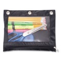 July Member-Exclusive Offer Save 10% off on One Item | Advantus 67024 10 in. x 7.38 in. 3-Hole Punched Binder Pencil Pouch - Black/Clear image number 2