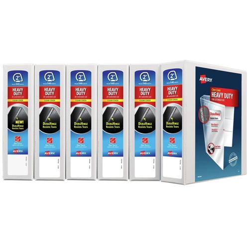 July Member-Exclusive Offer Save 10% off on One Item | Avery 79192 One Touch EZD Rings 3 Rings 2 in. Capacity 11 in. x 8.5 in. Heavy-Duty DuraHinge View Binder - White (6/Carton) image number 0
