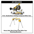 Miter Saws | Dewalt DWS779DWX725B-BNDL 12 in. Corded Double Bevel Sliding Compound Miter Saw with Heavy Duty Work Stand image number 1