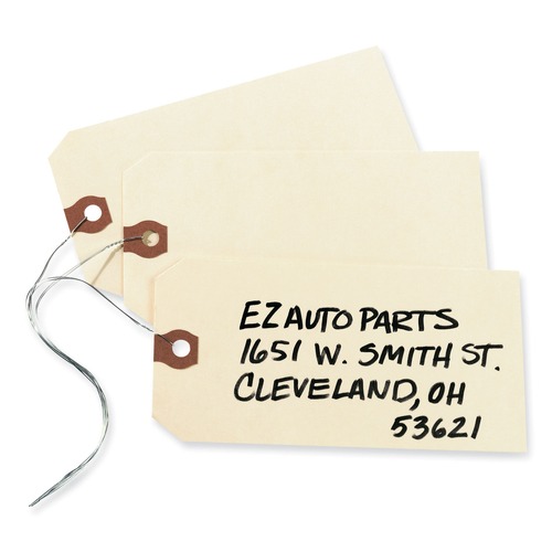 July Member-Exclusive Offer Save 10% off on One Item | Avery 12606 5.25 in. x 2.63 in. 11.5 pt Stock Double Wired Shipping Tags - Manila (1000/Box) image number 0