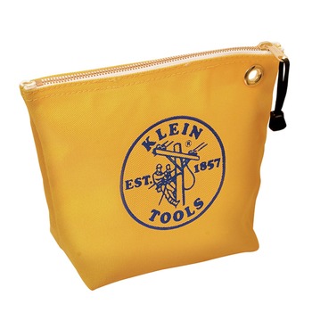 Klein Tools 5539YEL 10 in. x 3.5 in. x 8 in. Canvas Zipper Consumables Tool Pouch - Yellow