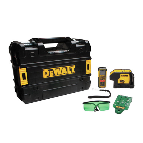 Marking and Layout Tools | Dewalt DW0839CG Green 3 Spot Laser and 100 ft. Laser Distance Measurer image number 0