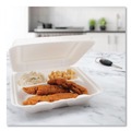  | Dart 80HT3R 3-Compartment 7.5 in. x 8 in. x 2.3 in. Foam Hinged Lid Containers - White (200/Carton) image number 7