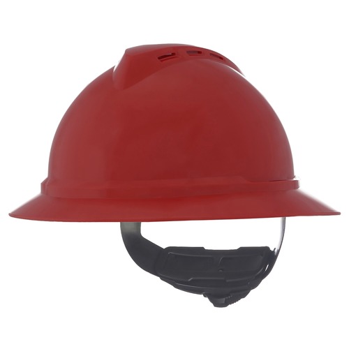  | MSA 10167915 V-Gard 500 Fas-Trac III 4-Point Vented Hat - Red image number 0