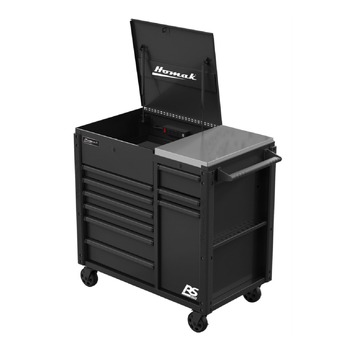 UTILITY CARTS | Homak RSPRO 44 in. 9-Drawer Power Service Cart - Black - BK06044090