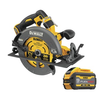 Dewalt 60V MAX Brushless 7-1/4 in. Cordless Circular Saw with Electronic Brake and 20V/60V MAX FLEXVOLT 9 Ah Battery Bundle - DCS578BDCB609-BNDL