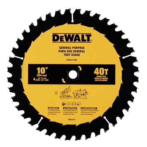 Circular Saw Blades | Dewalt DWA11040 10 in. 40T Tungsten Carbide-Tipped Steel General Purpose Circular Saw Blade image number 0