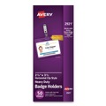  | Avery 2921 2-1/4 in. x 3-1/2 in. Secure Horizontal Top Clip-Style Badge Holders - Clear (50/Box) image number 0
