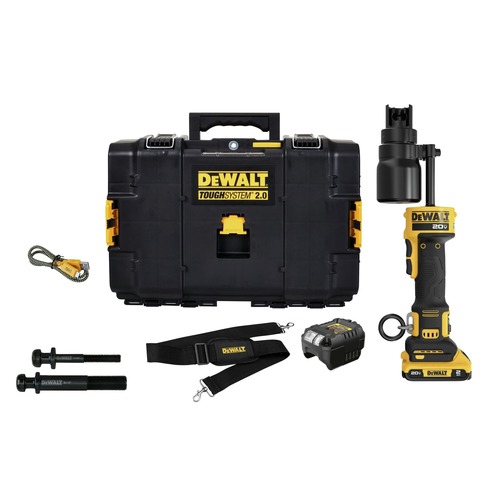 Save 10% off one item | Dewalt DCE600D1 20V MAX Lithium-Ion Cordless Hydraulic Knockout Tool Kit (2 Ah) image number 0