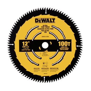 BLADES | Dewalt DWA112100 12 in. 100T Tungsten Carbide-Tipped Steel Ultra Fine Finish Circular Saw Blade