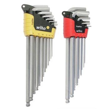 HAND TOOL SETS | Wiha Tools 22-Piece ErgoStar Ball End Inch, Metric Hex L-Key Set - 66982