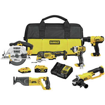 FRAMING AND CONSTRUCTION | Dewalt 6-Tool Combo Kit - 20V MAX Brushless Cordless Compact with (1) 2Ah & (1) 4Ah Battery - DCK661D1M1