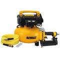 Compressor Combo Kits | Factory Reconditioned Dewalt DW1KIT18PPR 0.9 HP 6 Gallon Oil-Free Pancake Air Compressor/ 18 GA Precision Point Brad Nailer Combo Kit image number 0