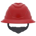 Hard Hats | MSA 10215829 V-Gard C1 Fas-Trac III Full Brim Vented Hard Hat - Red image number 1