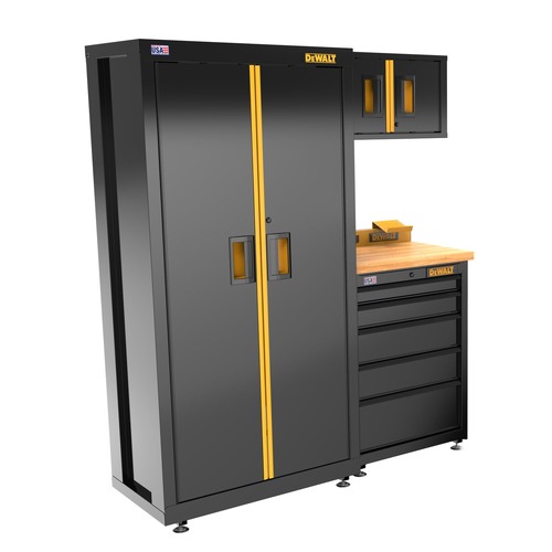 Cabinets | Dewalt DWST24201 4-Piece 63 in. Welded Storage Suite with 5-Drawer Base Cabinet and Wood Top image number 0