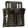 Cases and Bags | Klein Tools 5165 10-Pocket Stitched and Riveted Leather Tool Pouch with Knife Snap image number 1