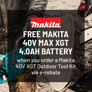 Free Makita 40V MAX XGT 4 Ah Battery