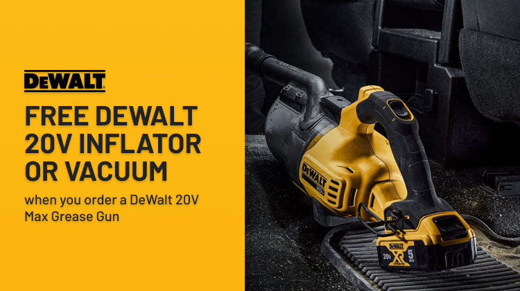 FREE DeWalt 20V Inflator or Vacuum FREE DeWalt 20V Inflator or Vacuum