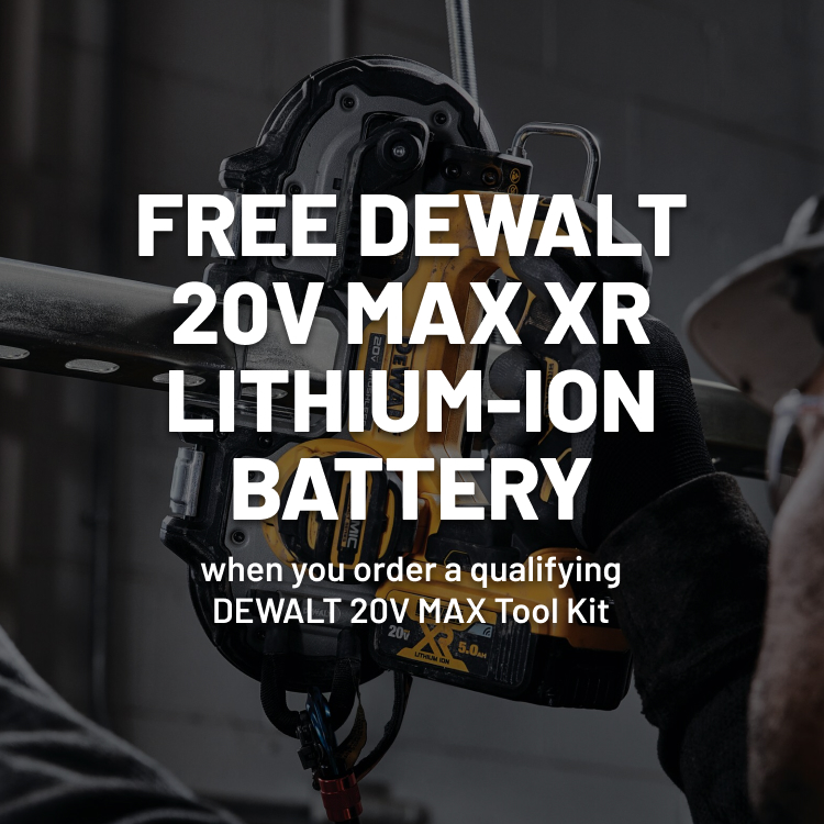 FREE DEWALT 20V MAX XR Lithium-Ion Battery