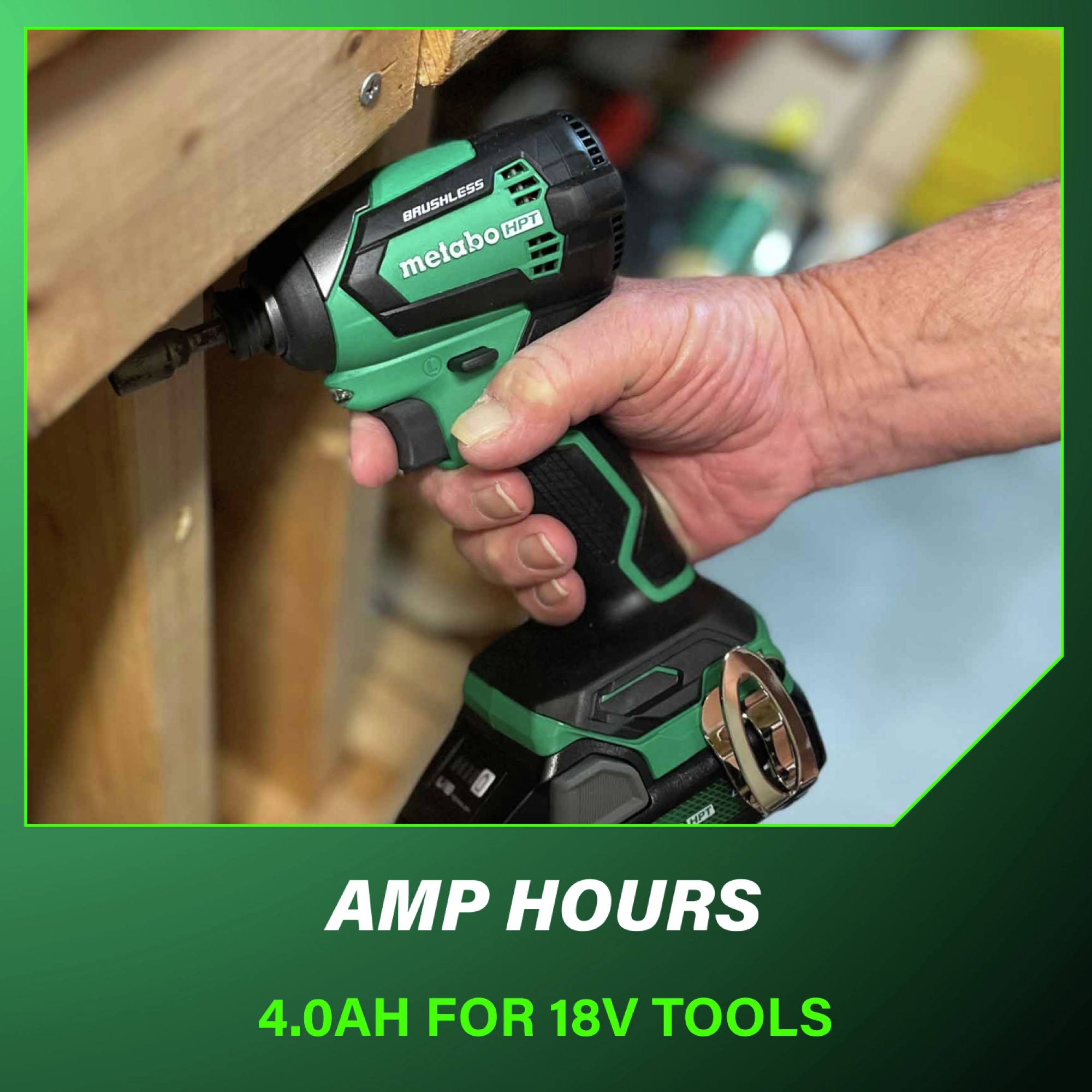 4 Ah battery for all your Metabo HPT 18V cordless tools.