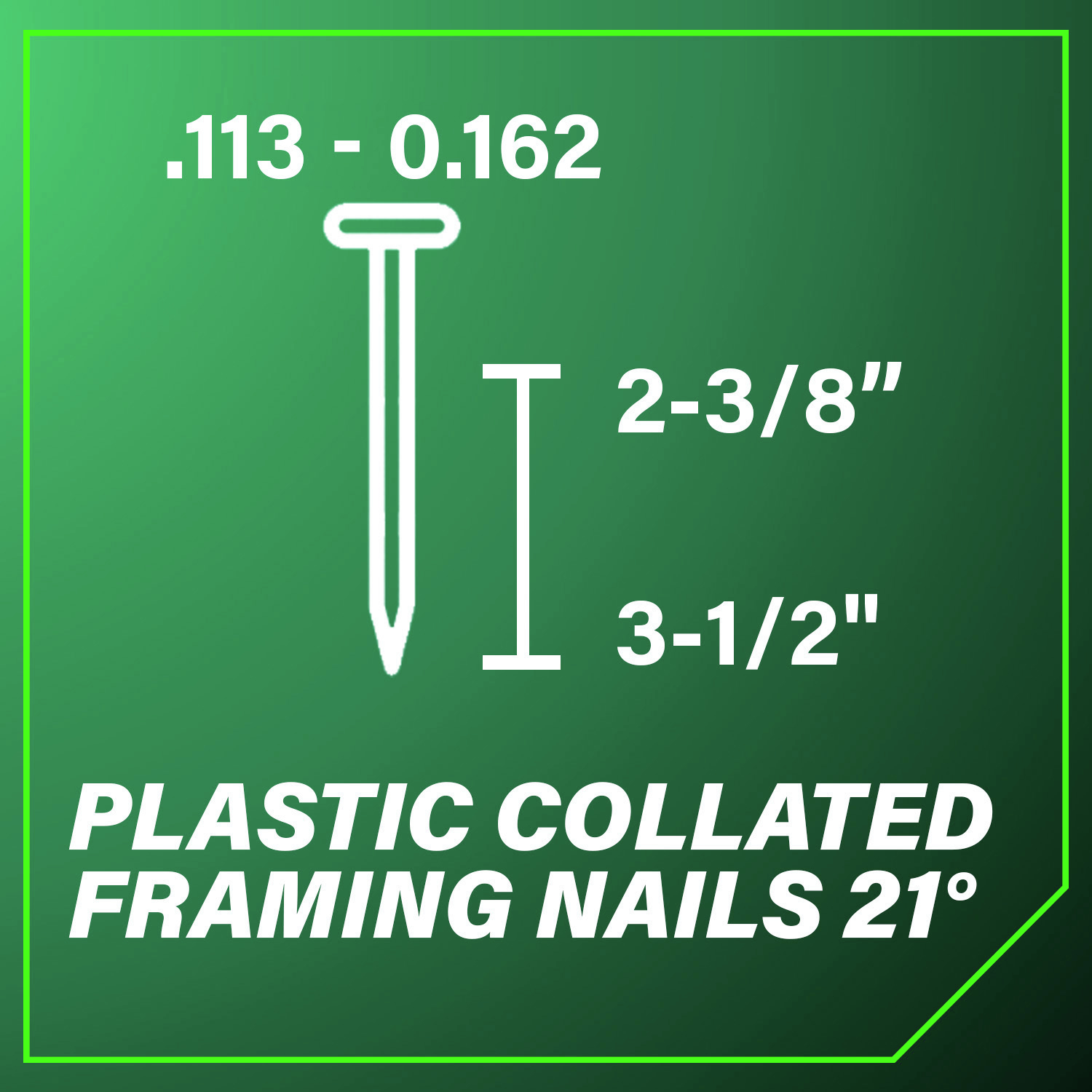 21-Degree Plastic Collated Framing Nails