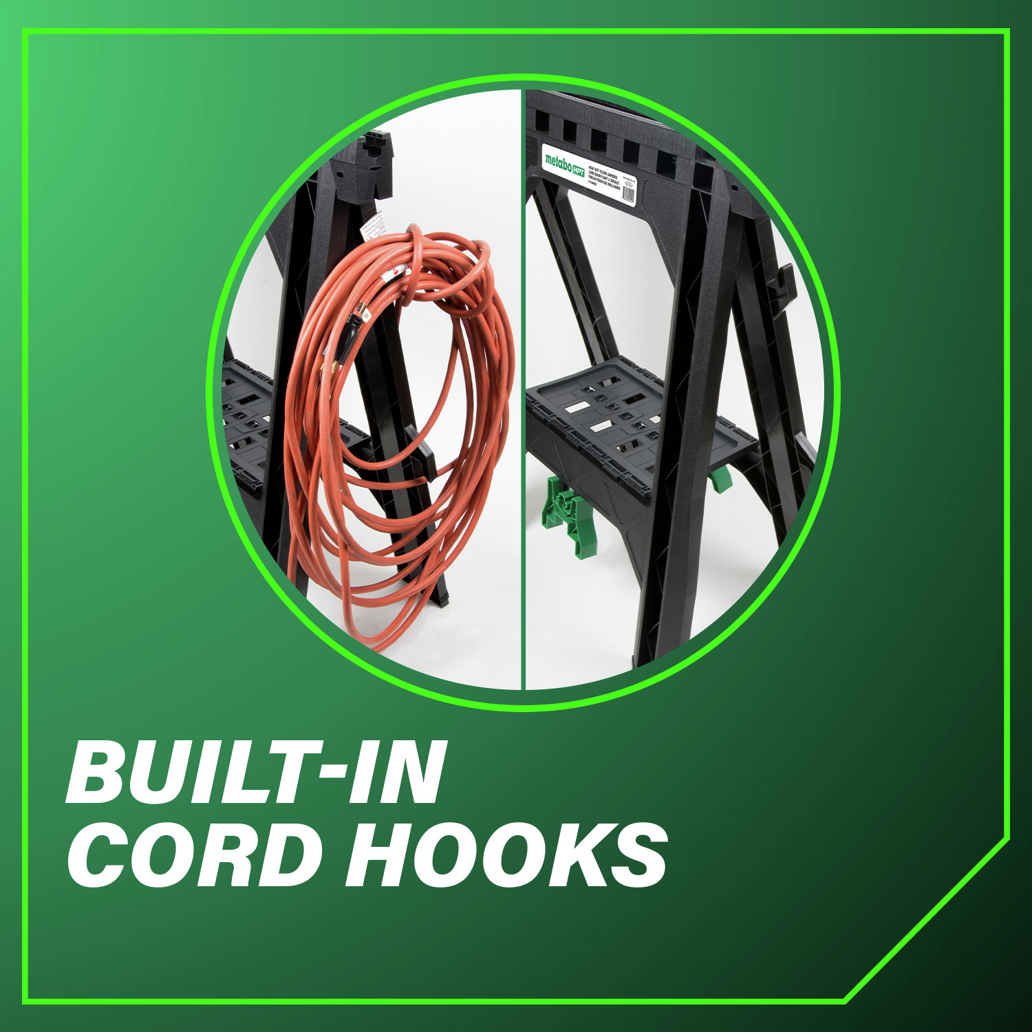 Built in cord hooks