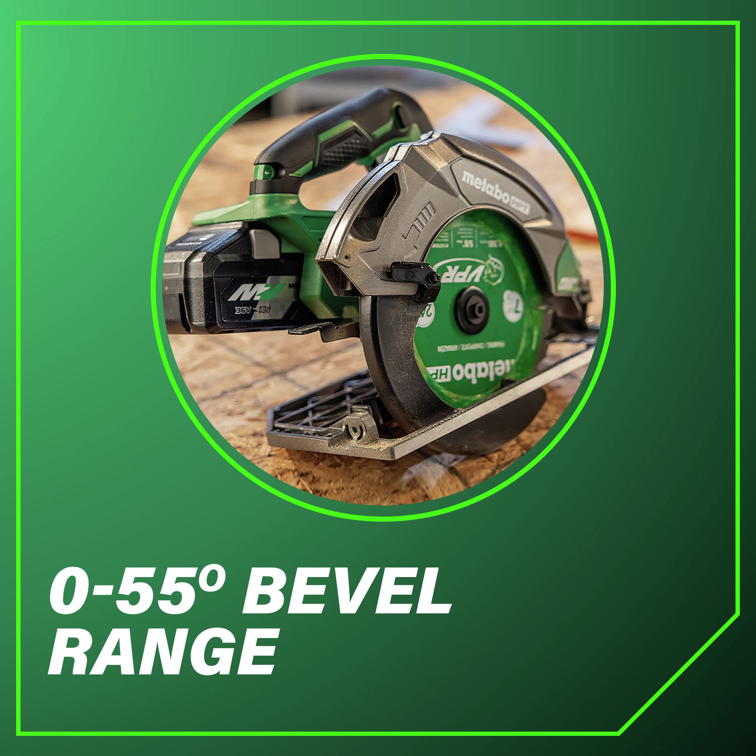0-55 degrees bevel range