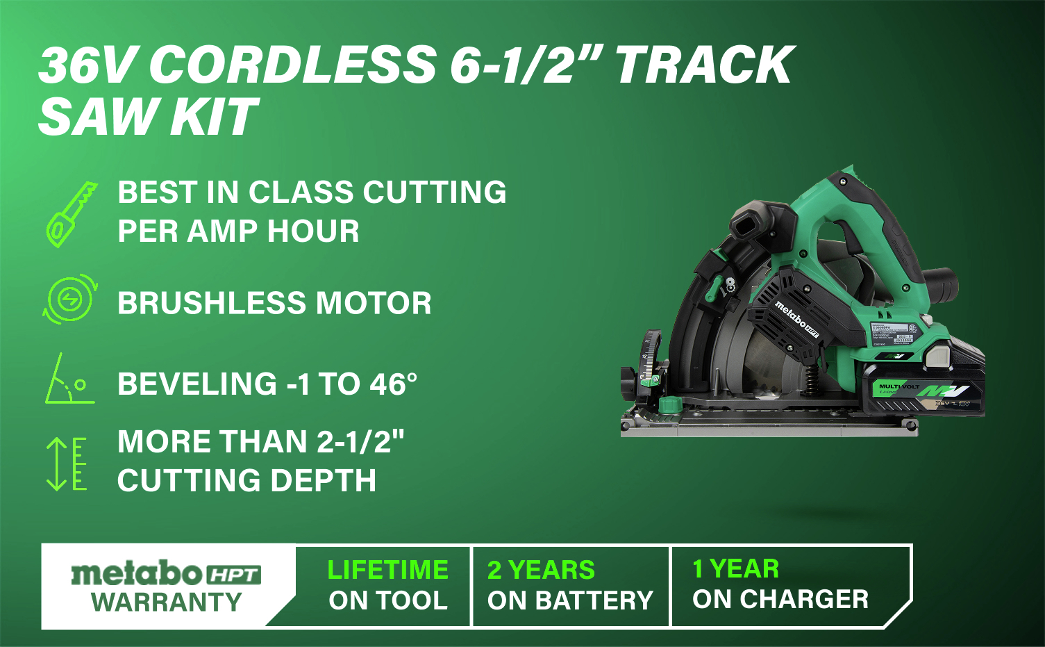 36V Cordless 6-1/2in. Track Saw