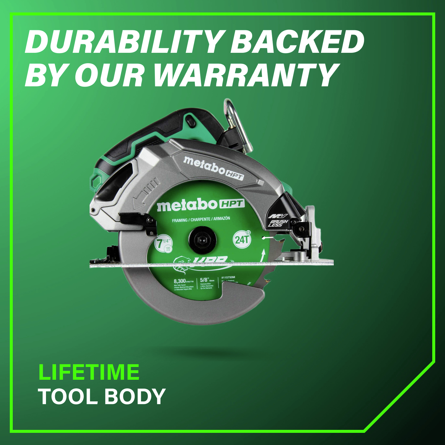 Includes a lifetime warranty to ensure lasting reliability on every job.