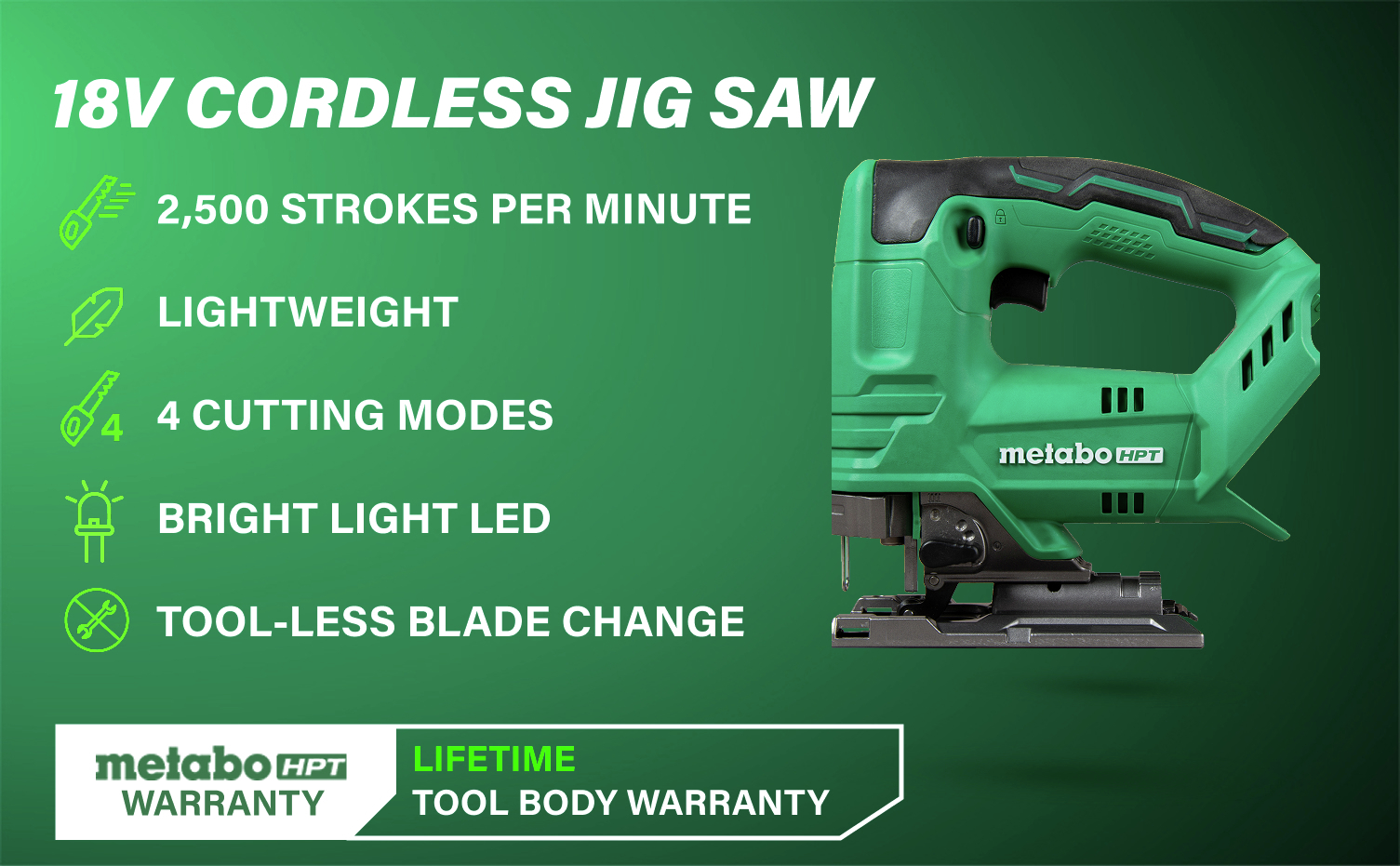 18V Cordless Jig Saw