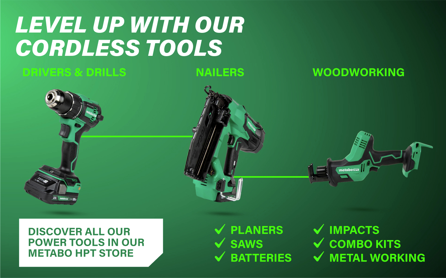 Level up with our cordless tools