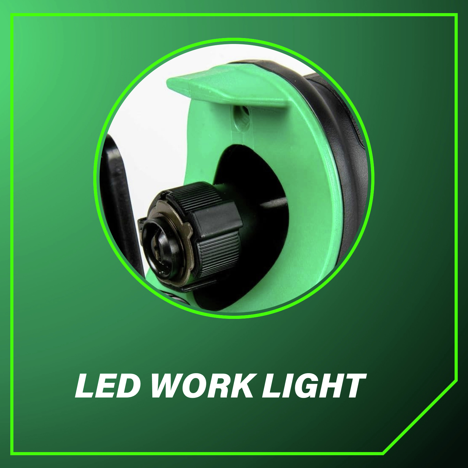 LED work light illuminates your cutting area for precision.