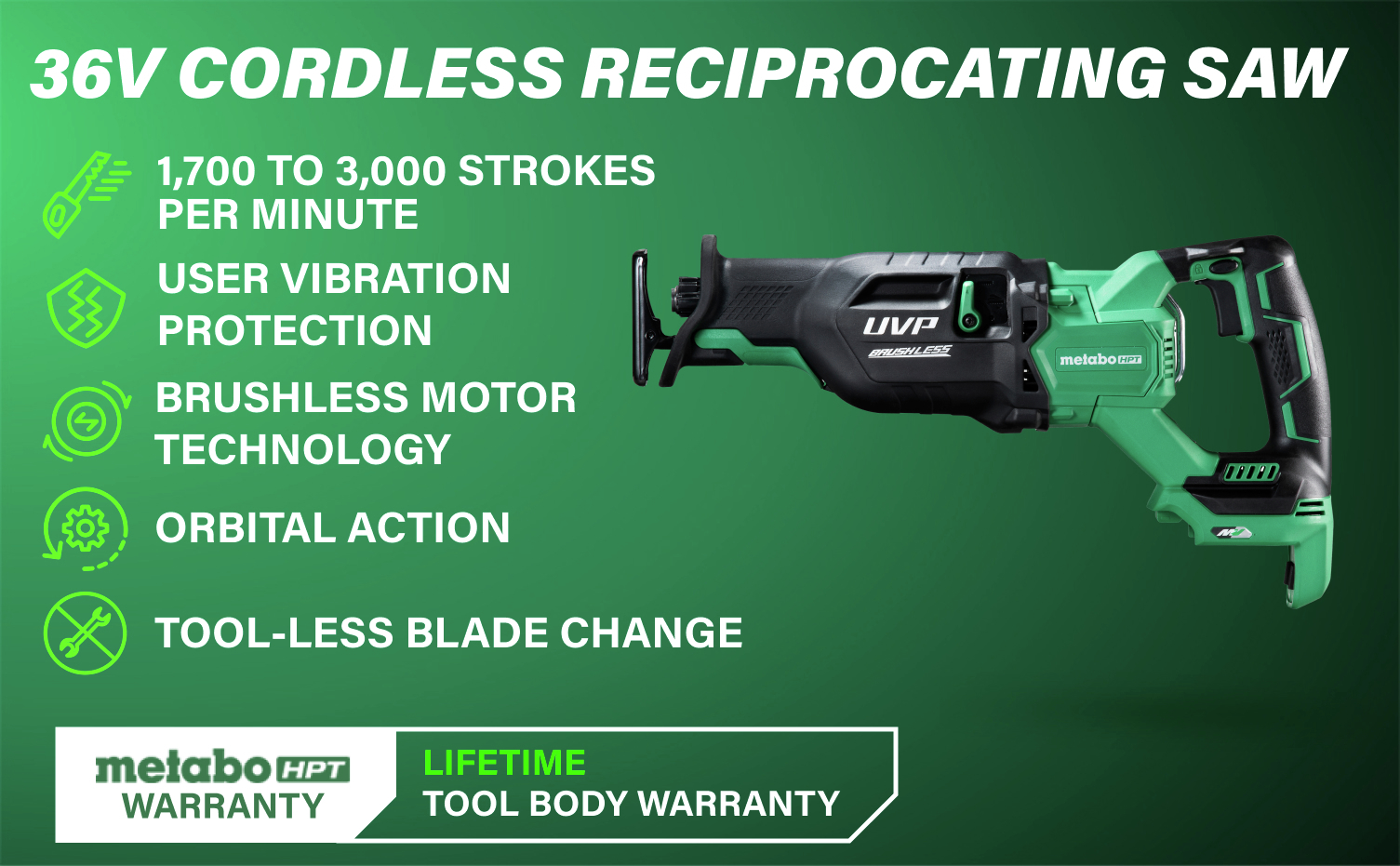 36V Cordless Reciprocating Saw